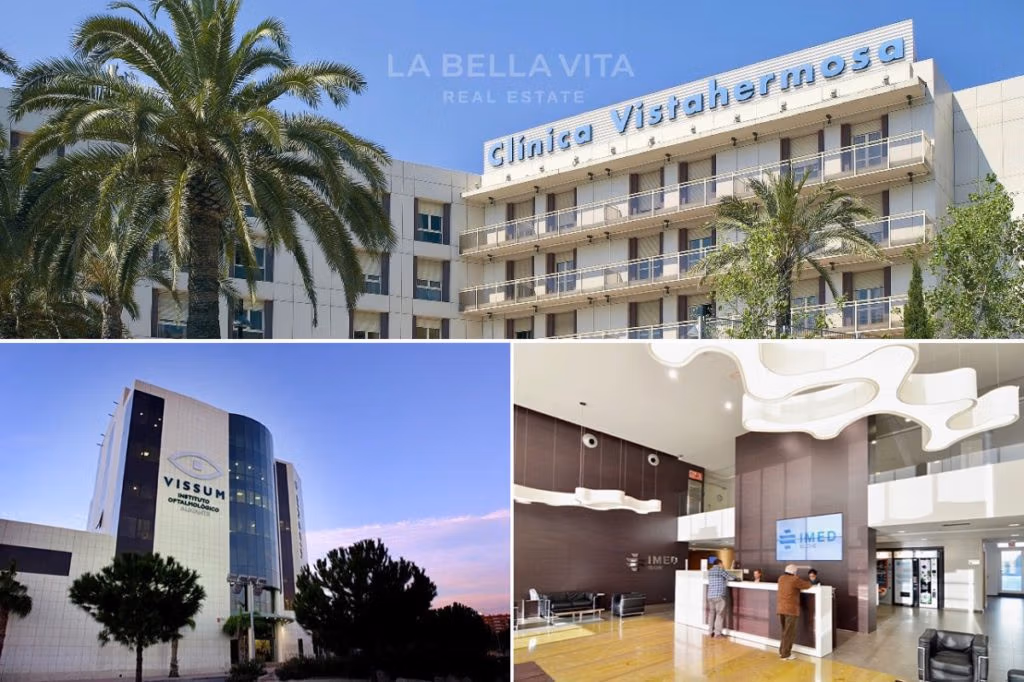 Servicios superiores de salud pública en la Costa Blanca, España. Clínica Vistahermosa, Vissum, IMED.