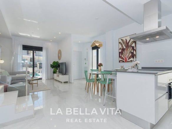 New build villas with private pool for sale in Benijofar Alicante living room