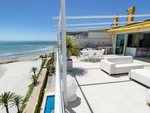 Luxury First line beach Penthouse for sale in Santa Pola, Alicante
