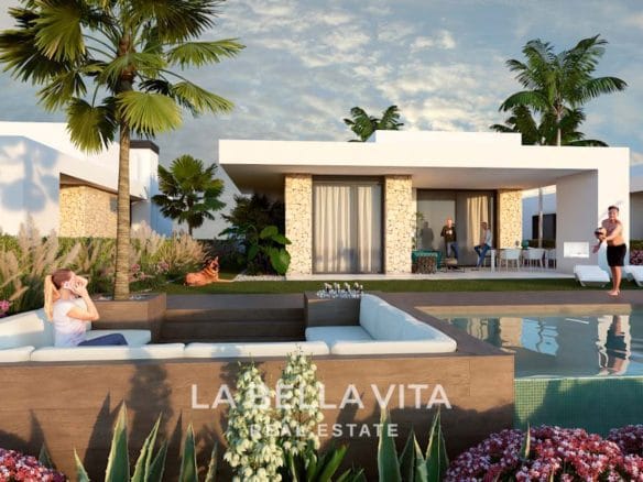 Luxury front-line golf New Build Single Storey Property for sale in La Finca, Algorfa, Costa Blanca, Spain
