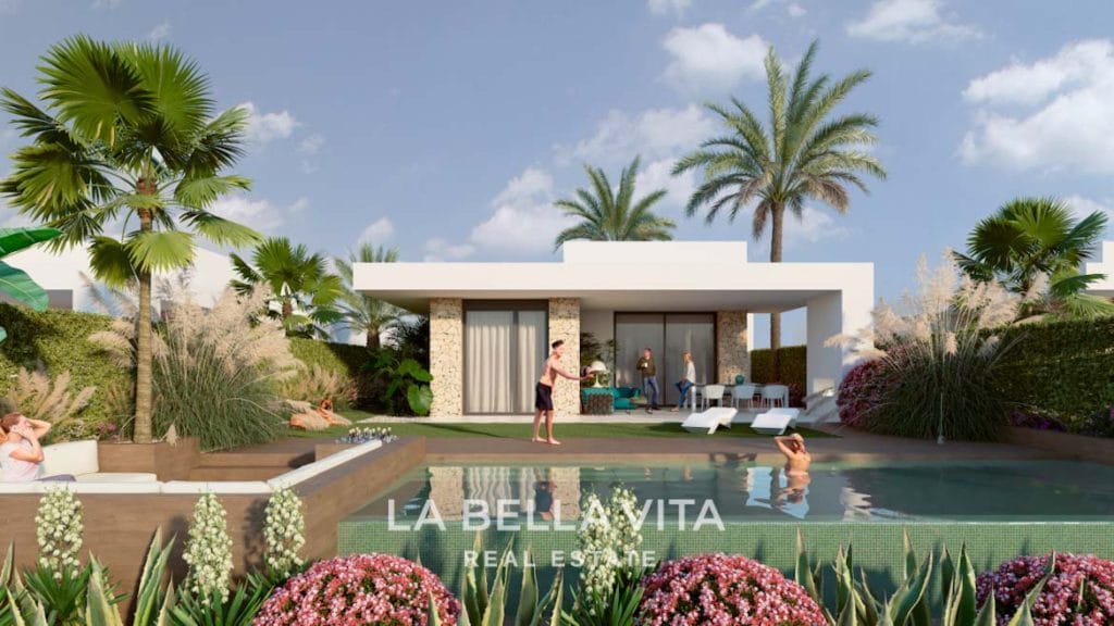 Luxury front-line golf New Build Single Storey Property for sale in La Finca, Algorfa, Costa Blanca, Spain