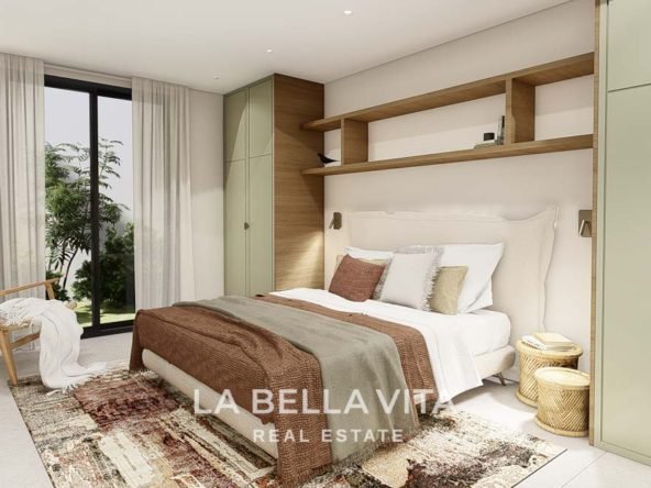 Modern Property for sale in Benimar, Rojales, Alicante, Spain bedroom with english patio