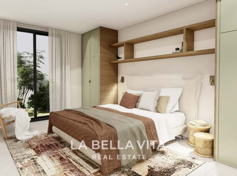 Modern Property for sale in Benimar, Rojales, Alicante, Spain bedroom with english patio