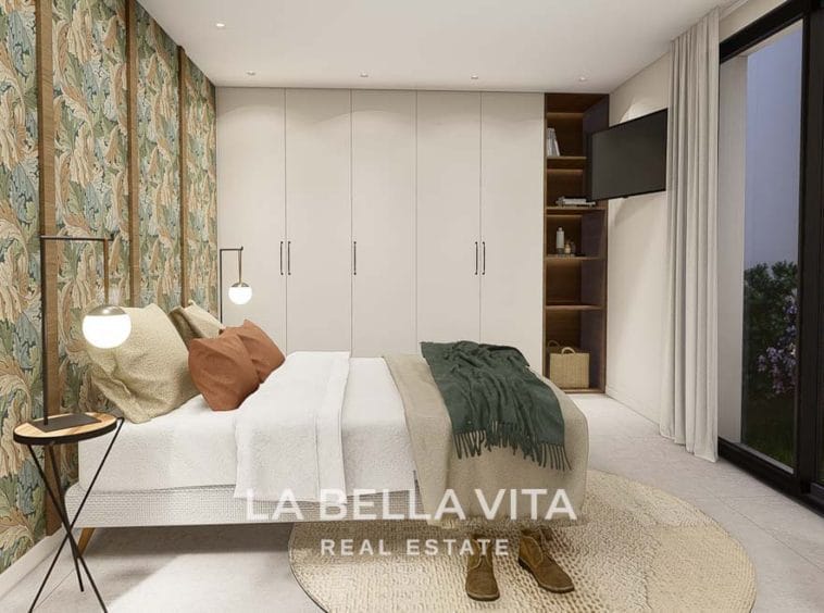 Modern Property for sale in Benimar, Rojales, Alicante, Spain bedroom with english patio