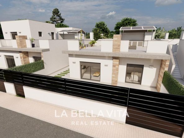 New built semi-detached villas for sale in Roldan, Murcia