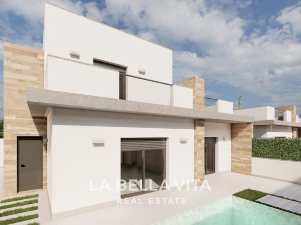 New built semi-detached villas for sale in Roldan, Murcia