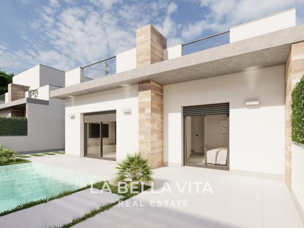 New built semi-detached villas for sale in Roldan, Murcia