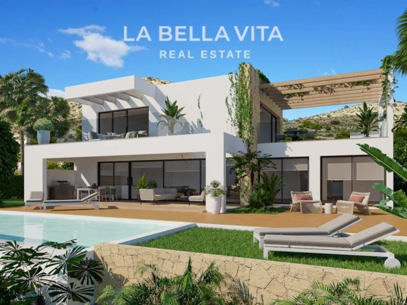 Luxury property for sale on golf resort Font del Llop in Alicante, Costa Blanca, Spain facade