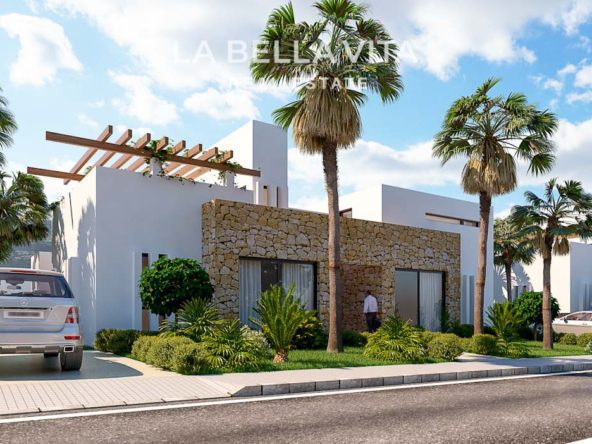 Semi-detached properties for sale on golf resort Font del Llop in Alicante, Spain parking place