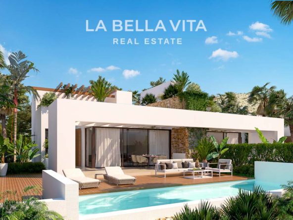 Semi-detached properties for sale on golf resort Font del Llop in Alicante, Spain private pool