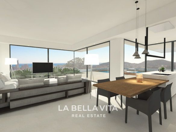 New Build Luxury bespoke villa LUMINARE with sea view for sale in Balcon de Finestrat, Benidorm, Alicante