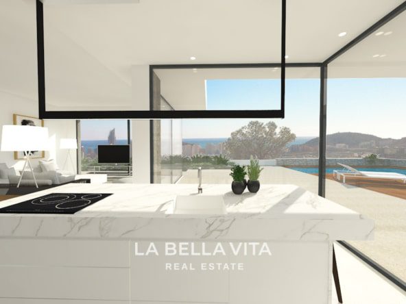 New Build Luxury bespoke villa LUMINARE with sea view for sale in Balcon de Finestrat, Benidorm, Alicante