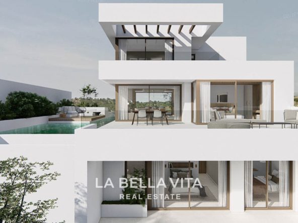 11 exquisite New Build Villas with Sea View, private pool and garage for sale in Finestrat, Alicante, Spain