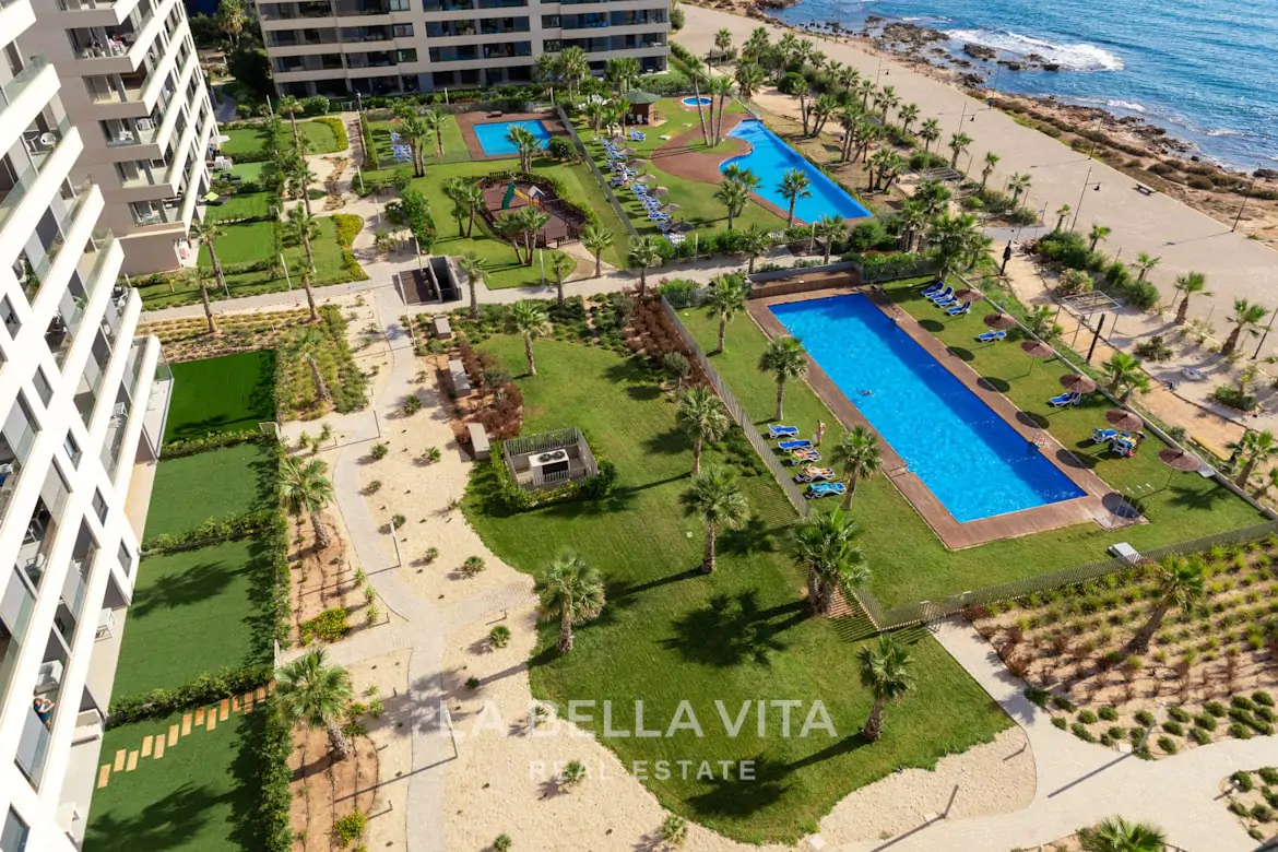 New Build frontline beach Apartments with sea view for sale in Punta Prima, Orihuela Costa