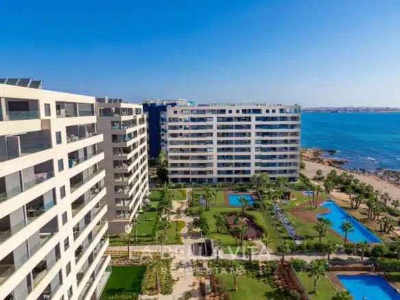 New Build frontline beach Apartments with sea view for sale in Punta Prima, Orihuela Costa