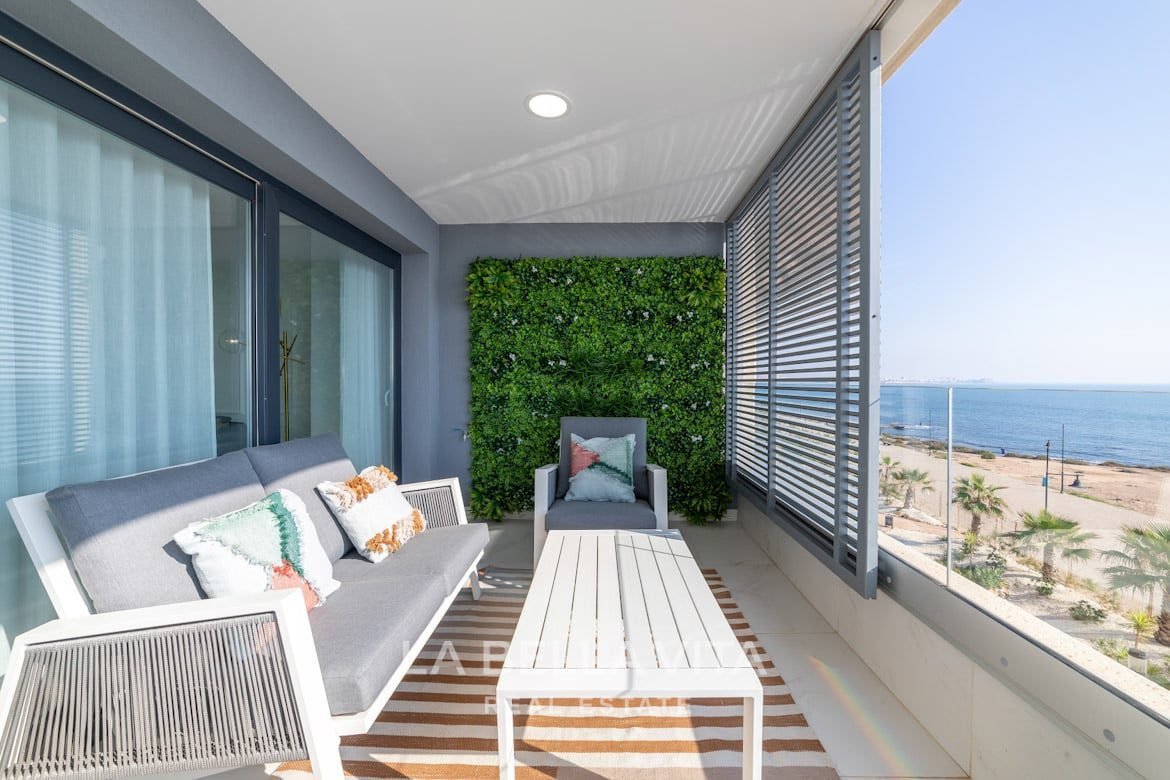 New Build frontline beach Apartments with sea view for sale in Punta Prima, Orihuela Costa