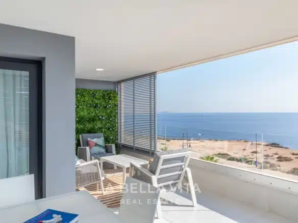 New Build frontline beach Apartments with sea view for sale in Punta Prima, Orihuela Costa