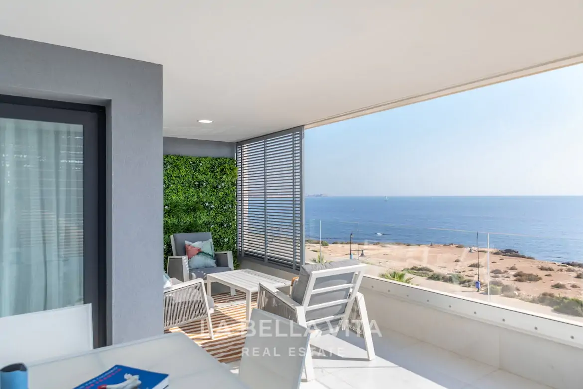 New Build frontline beach Apartments with sea view for sale in Punta Prima, Orihuela Costa