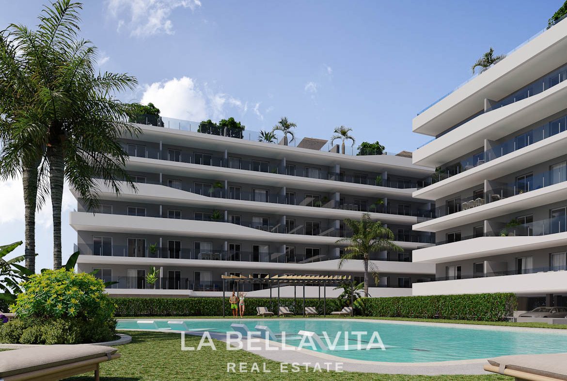 New Build beach Apartments with sea views for sale in Santa Pola