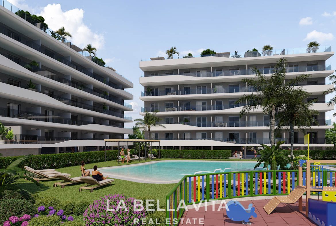 New Build beach Apartments with sea views for sale in Santa Pola