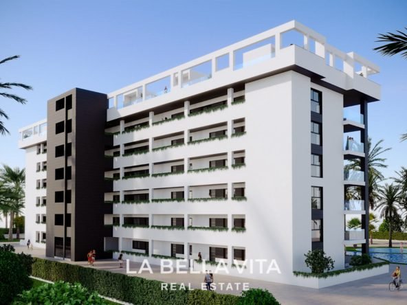 New Build Apartments with sea view, walking distance to the beach for sale in La Mata, Torrevieja