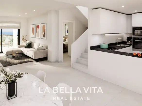 New Build Apartments with sea view, walking distance to the beach for sale in La Mata, Torrevieja