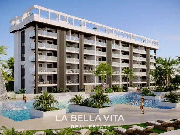 New Build Apartments with sea view, walking distance to the beach for sale in La Mata, Torrevieja