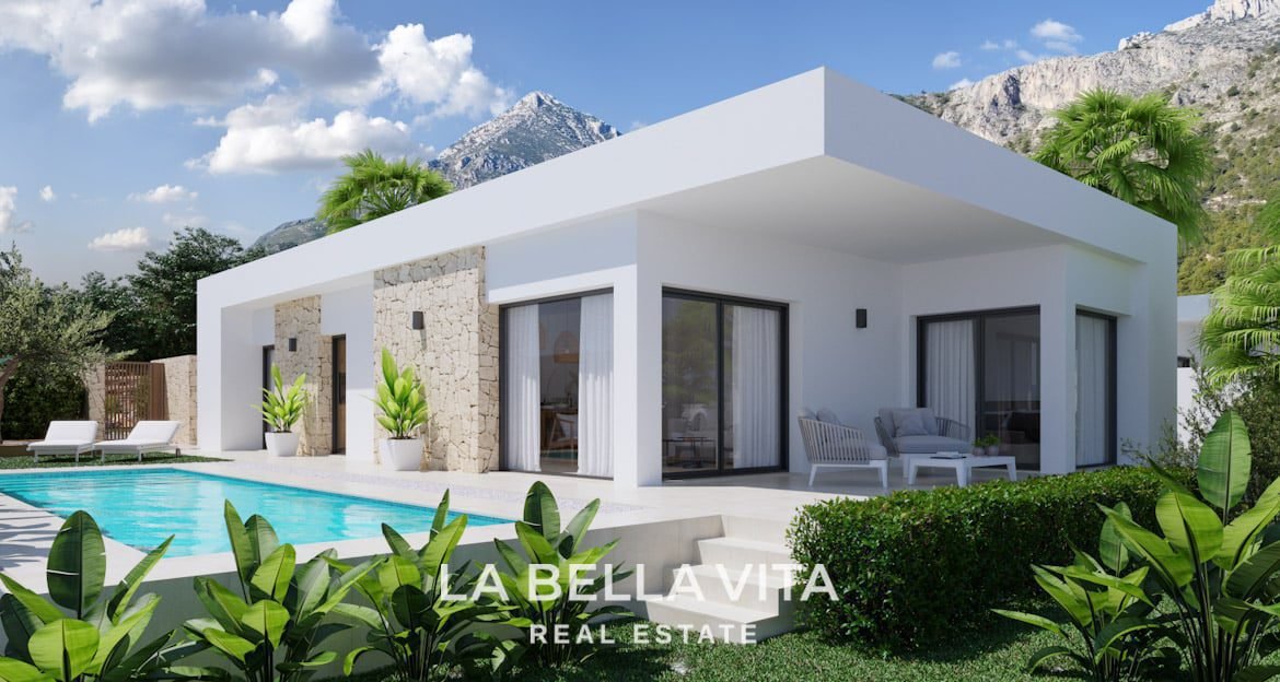 New Build Villas on one level for sale in Finestrat, Alicante