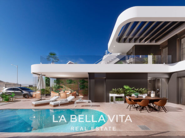 Futuristic New Build Villas For Sale by the beach and golf in Los Alcazares, Murcia, Spain