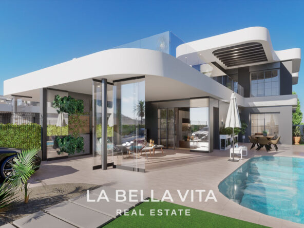 Futuristic New Build Villas For Sale by the beach and golf in Los Alcazares, Murcia, Spain