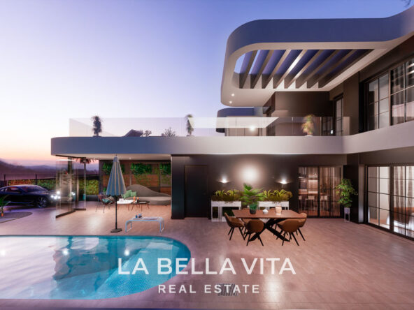 Futuristic New Build Villas For Sale by the beach and golf in Los Alcazares, Murcia, Spain