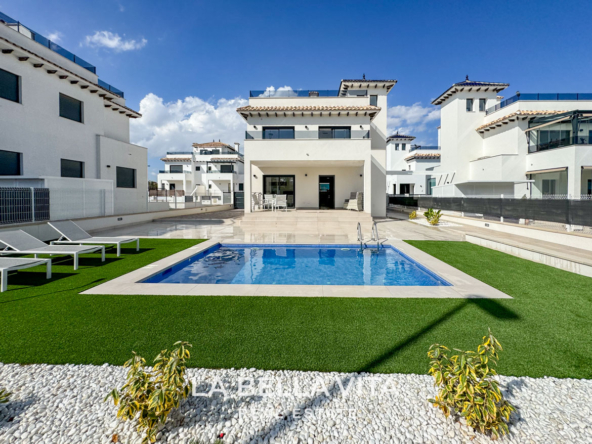 New Build Mediterranean style Key Ready Villa for sale by the beach in La Marina, Alicante