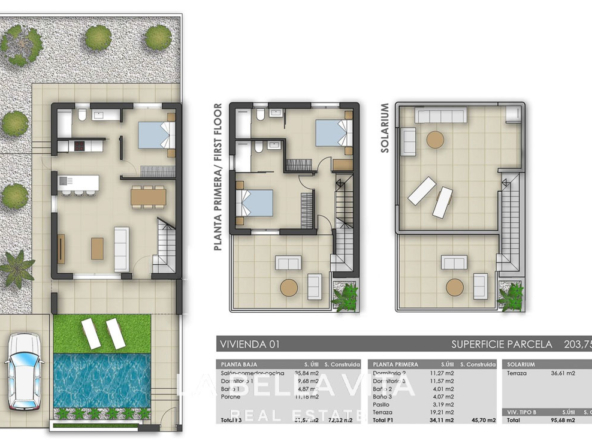 New Build Mediterranean Properties for sale in Pilar de la Horadada, Costa Blanca floor plan