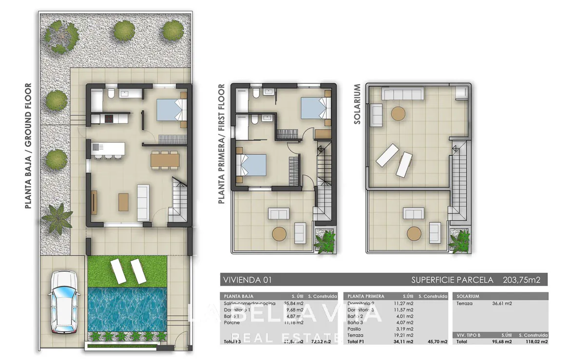 New Build Mediterranean Properties for sale in Pilar de la Horadada, Costa Blanca floor plan