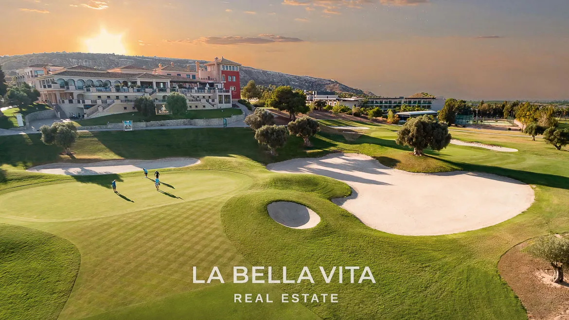 Detached New Build ibiza-style Frontline Golf Properties for sale in La Finca Golf Resort, Alicante
