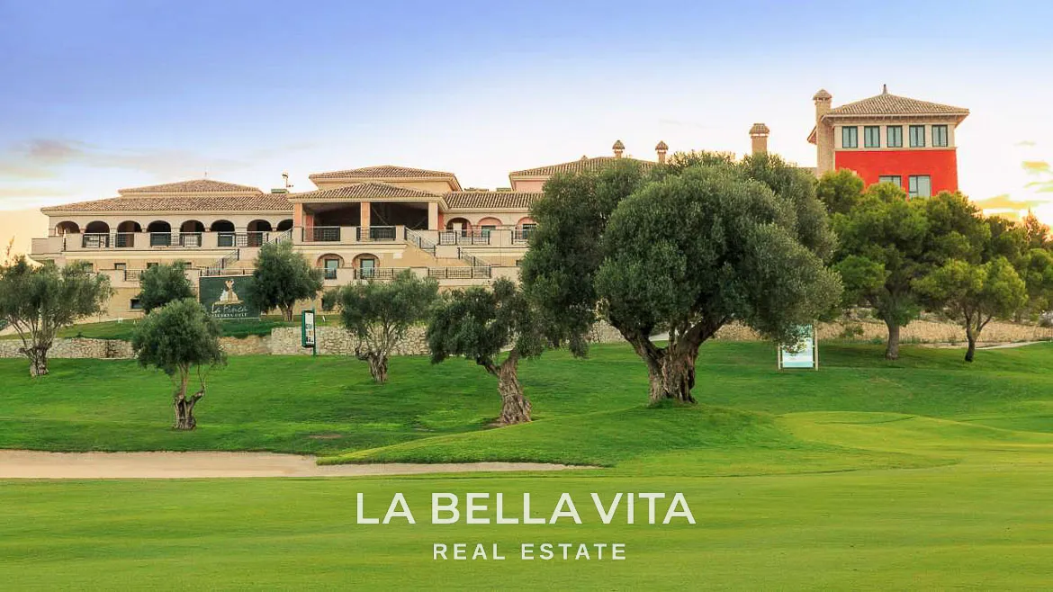 Detached New Build ibiza-style Frontline Golf Properties for sale in La Finca Golf Resort, Alicante