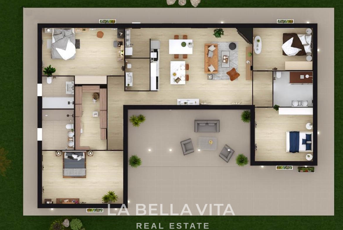 New Luxury House with private pool, solarium, garage and a 11,436 m2 of land for sale in Ciudad Quesada, Spain