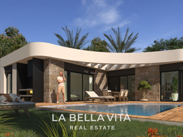 New Build One Storey Villas with private pools for sale in La Herrada, Los Montesinos, Alicante