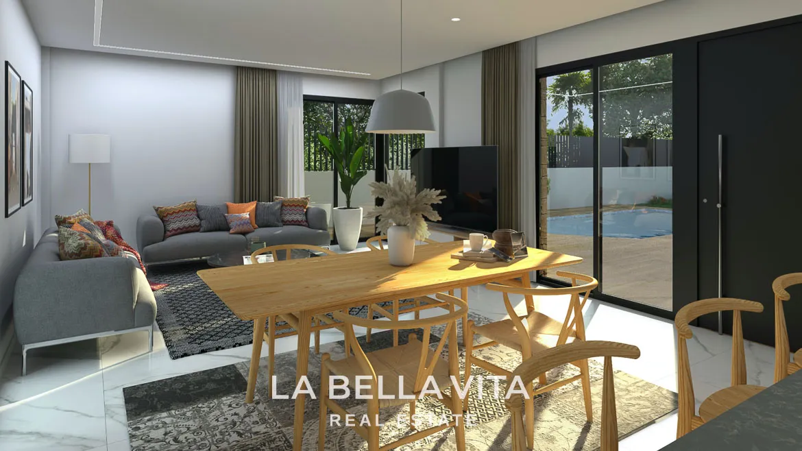 New Build One Storey Villas with private pools for sale in La Herrada, Los Montesinos, Alicante