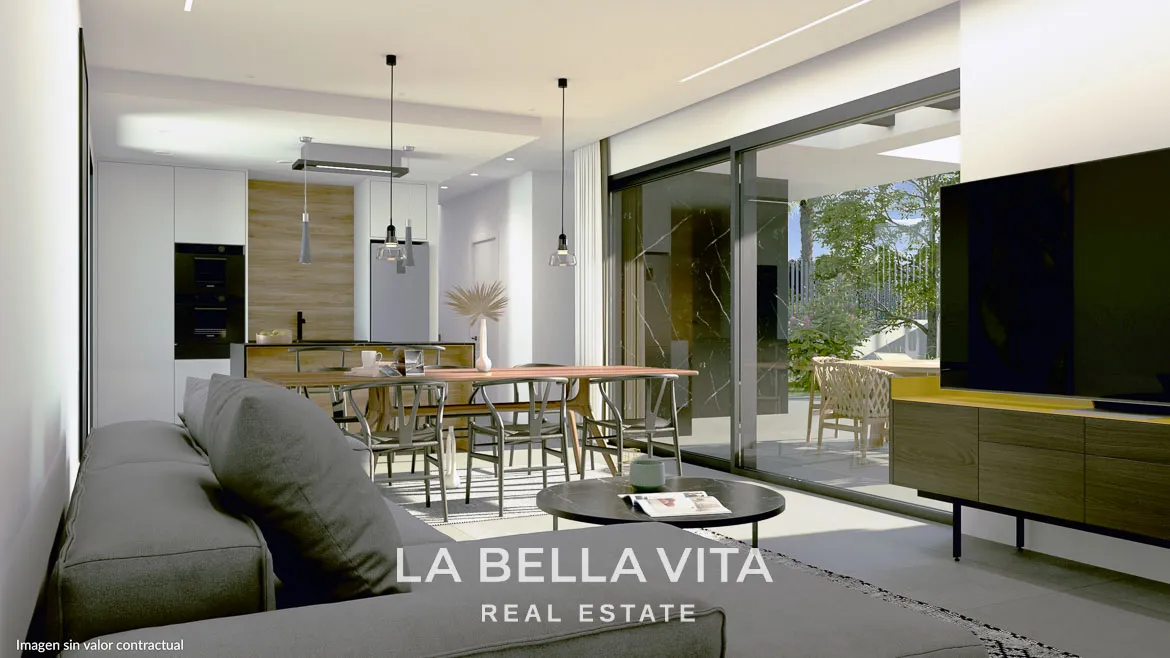 New Build One Storey Villas with private pools for sale in La Herrada, Los Montesinos, Alicante