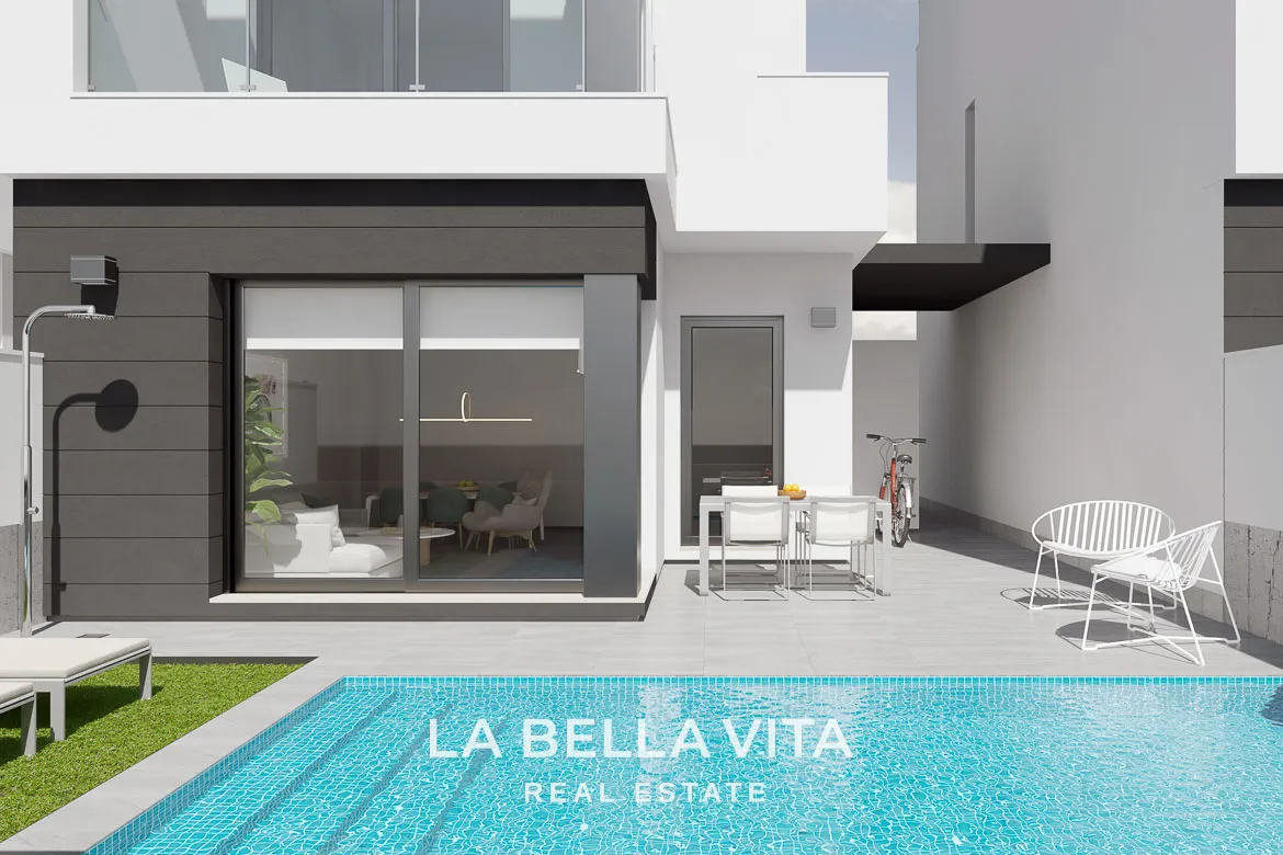 New Build Properties with private pools for sale in Santiago de la Ribera, Murcia, Spain