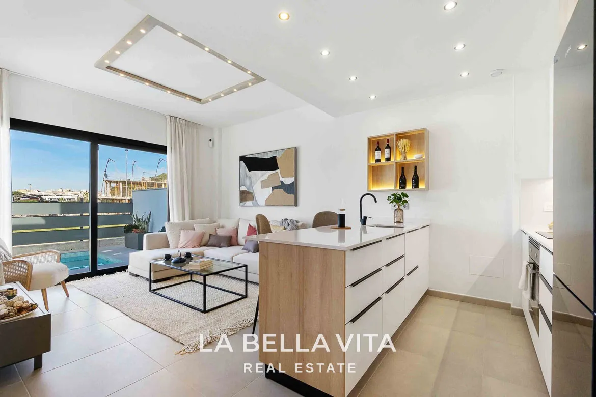 New Build Properties with private pools for sale in Santiago de la Ribera, Murcia, Spain