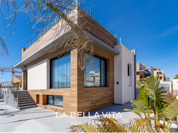 New Luxury Beachfront Properties with private pool by the sea for sale in La Mata, Alicante