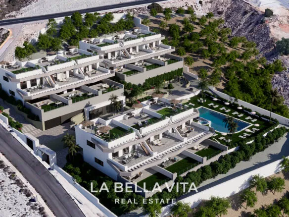 Modern New Build Bungalows with sea views for sale in Finestrat, Benidorm, Alicante, Spain