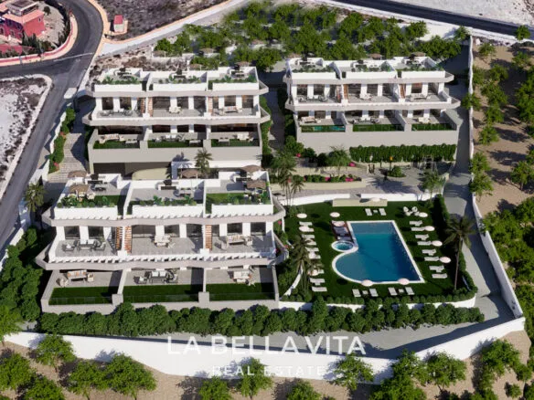 Modern New Build Bungalows with sea views for sale in Finestrat, Benidorm, Alicante, Spain