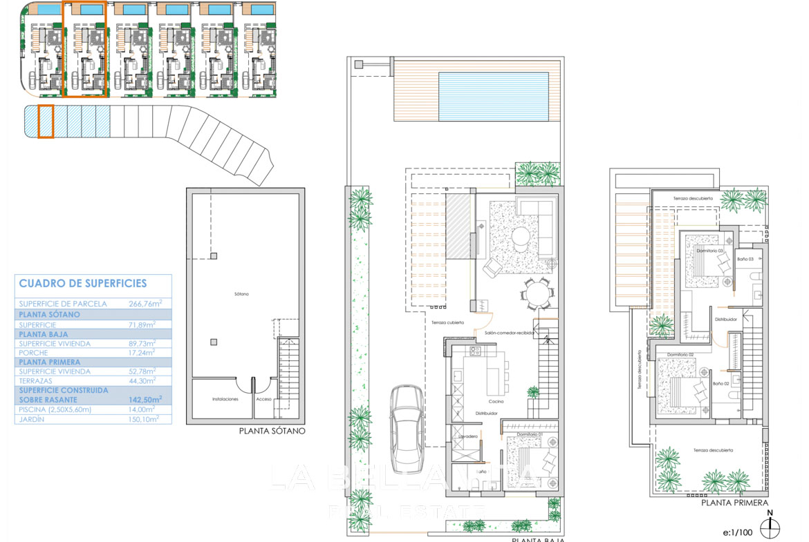 New Build Luxury Villas with basement for sale in Santa Rosalia Lake & Life Resort, Murcia