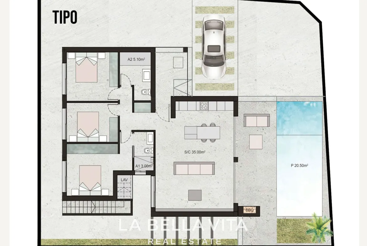 New Build Luxury Villas on one level for sale in San Pedro del Pinatar, Murcia