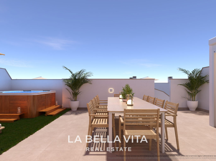 New Build top floor Apartments with solarium for sale by the beach in Torre de la Horadada, Alicante, Spain
