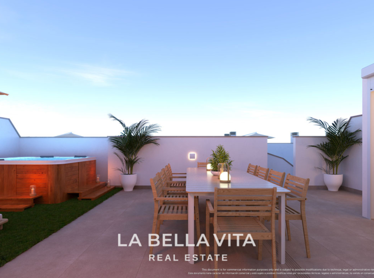 New Build top floor Apartments with solarium for sale by the beach in Torre de la Horadada, Alicante, Spain