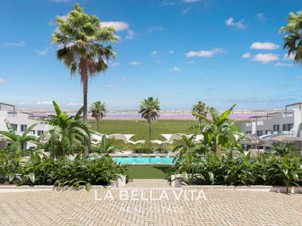 New Build Apartments with Pink Lake Views for Sale in Los Balcones, Torrevieja